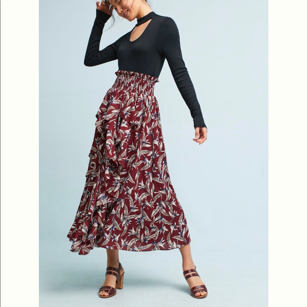 Long ruffled skirt ANTHROPOLOGIE